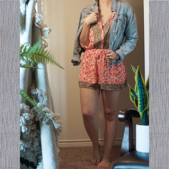2 {for} 20 β¨ Free People Boho Button Set Romper - Picture 3 of 4